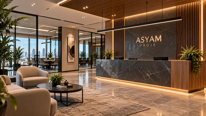 Karşılama / Resepsiyon — premium resepsiyon genel görünüm